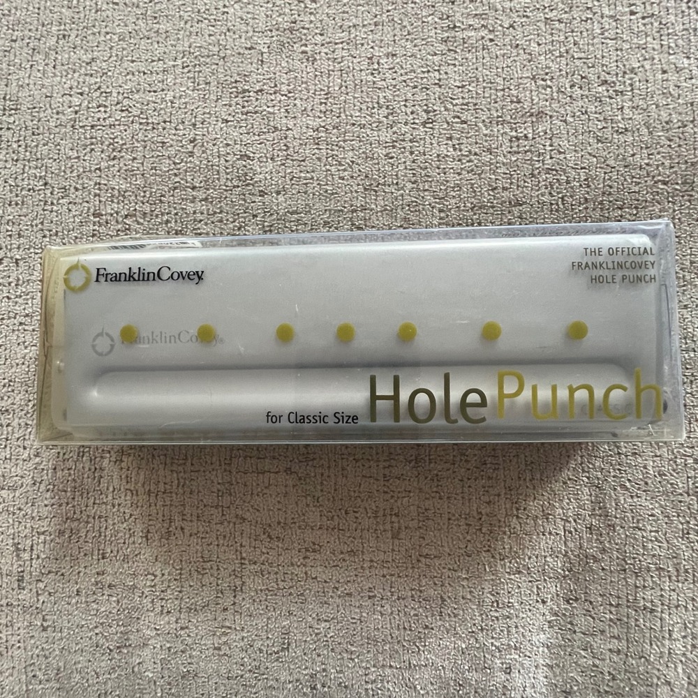 FranklinCovey Classic Size 7-Hole Punch Silver Metal Official Franklin Planner